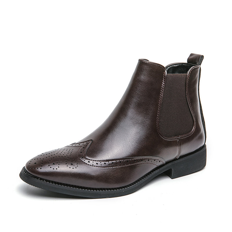 High-top Leather Shoes Men&