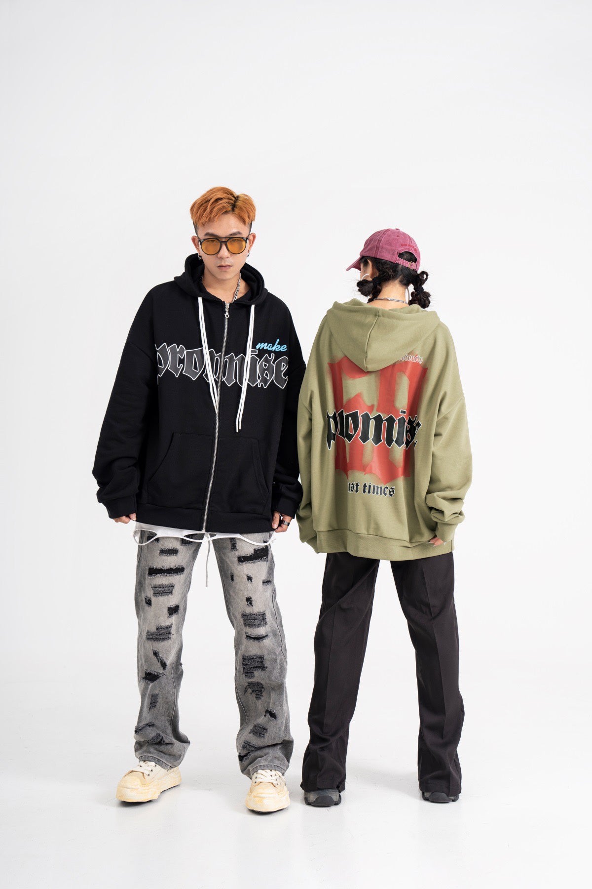 Hooded Sweater Letter Print Loose Couple Coat