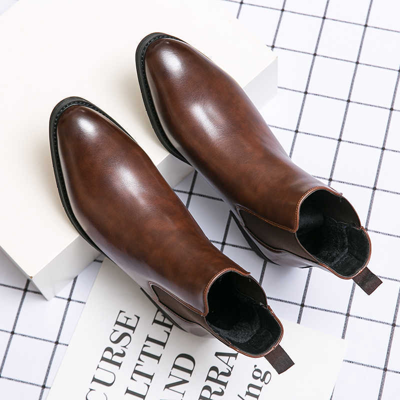 High-top Leather Shoes Men&
