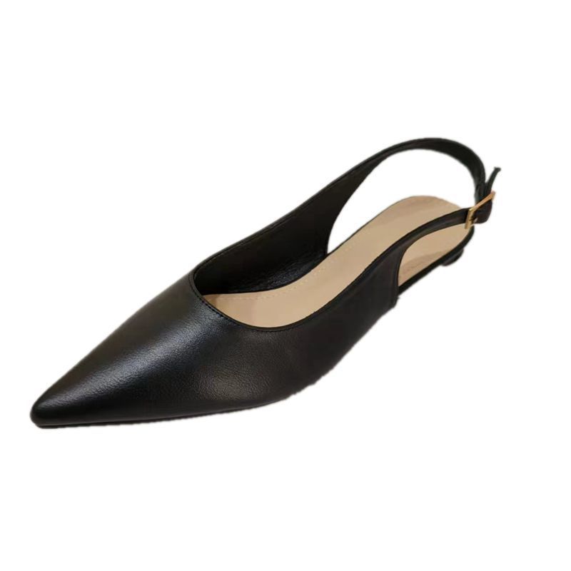 French Minority Low Heel Pointed-toe Low-cut Women&
