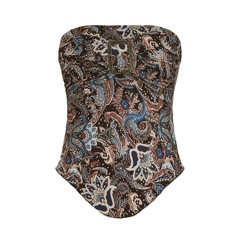 Design Sense Pleated Waist Tight Short Vest