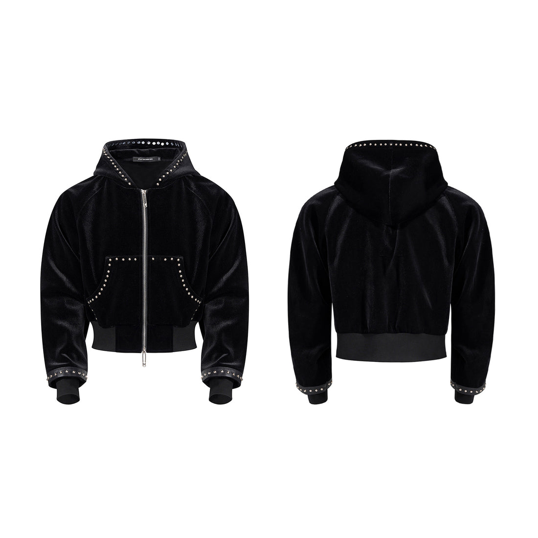 Gold Velvet Short Type Hooded Jacket