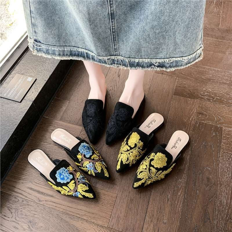 Baotou Embroidered Slippers Women&