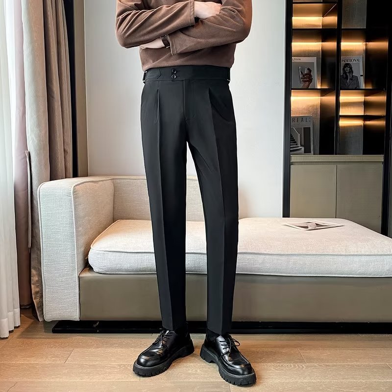 Loose Cropped Pants Draping Wide-leg Suit Pants Men&