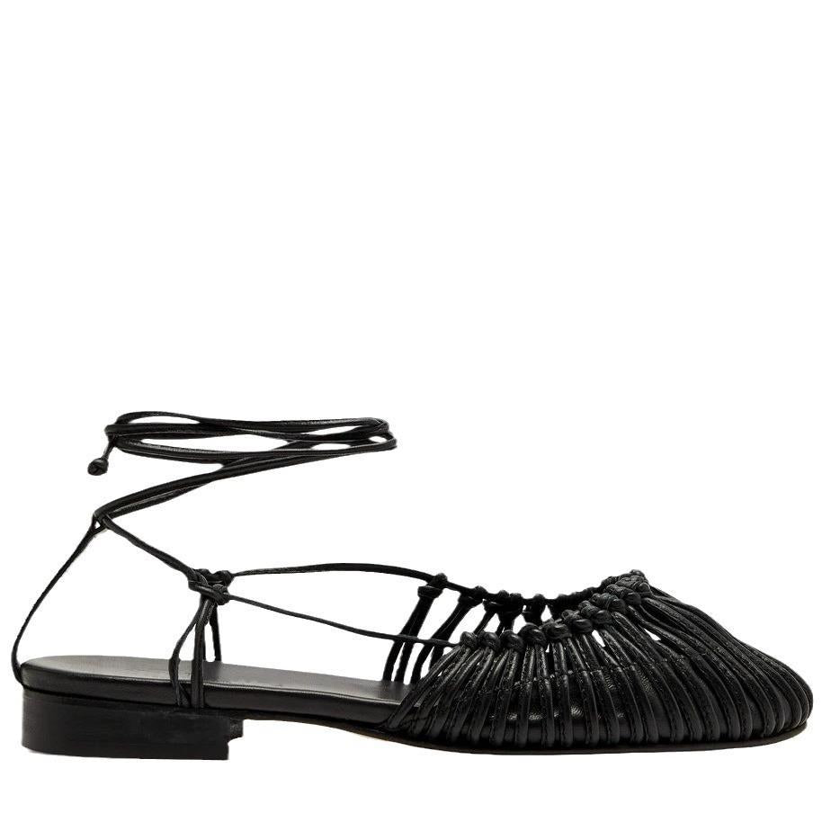 Niche Handmade Weave Vintage Genuine Leather Twine Grip Sandals