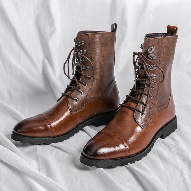 Fall Winter Lace-up Booties Black Locomotive Denim