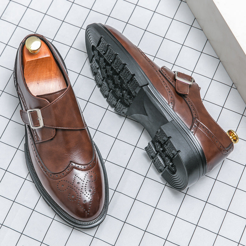 Casual British Pointed Toe Business Formal Wear Working Height-increasing Shoes