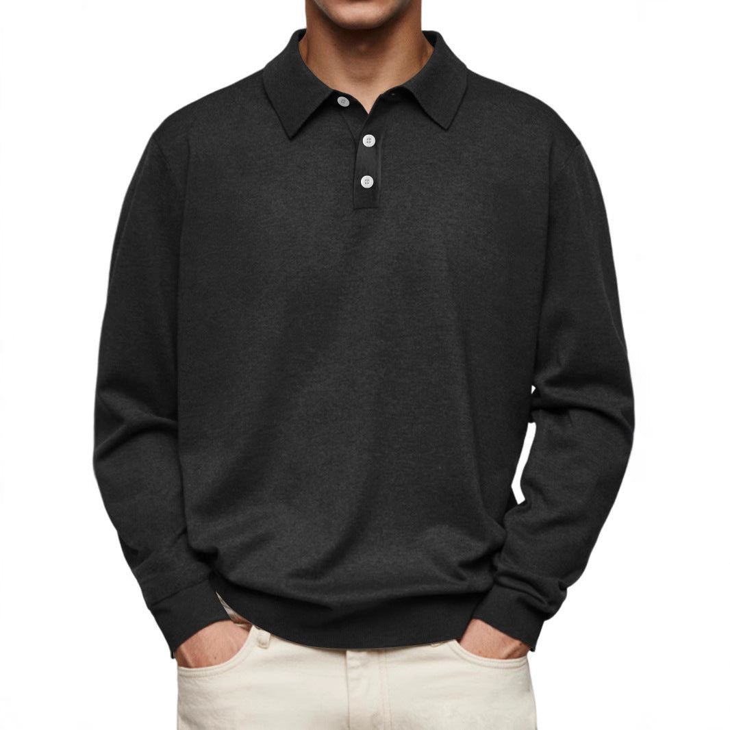 Long Sleeve V-neck Buttons Men&