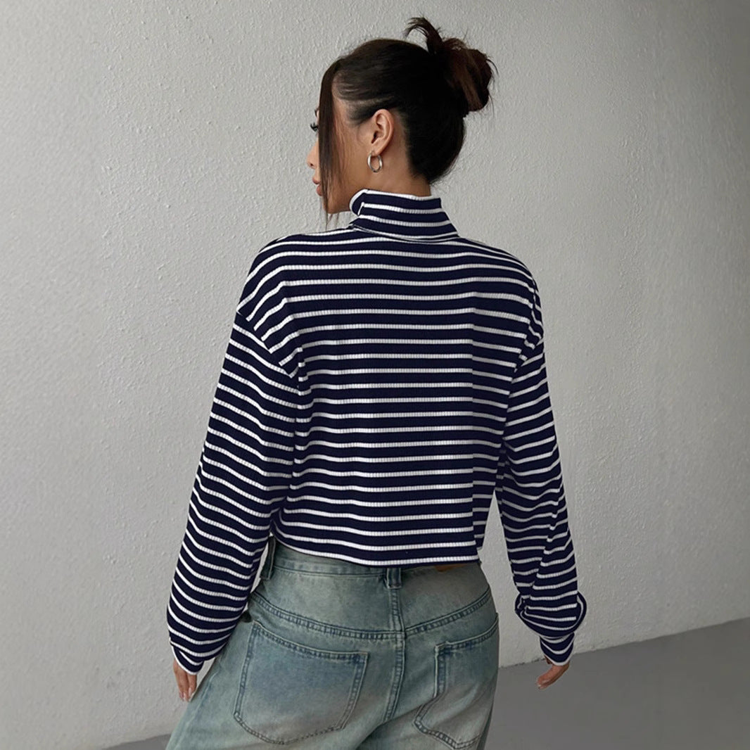 Slim-fit Turtleneck Long-sleeved European And American Top