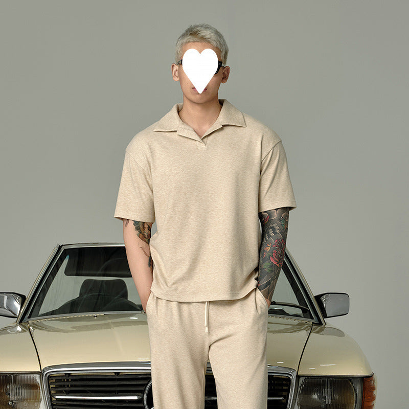 Lapel Short-sleeved T-shirt Men&