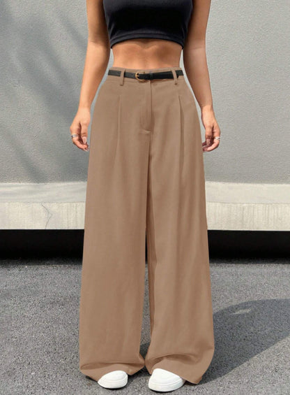 Disposable Ice Silk Breathable Casual Solid Color Wide-leg Pants