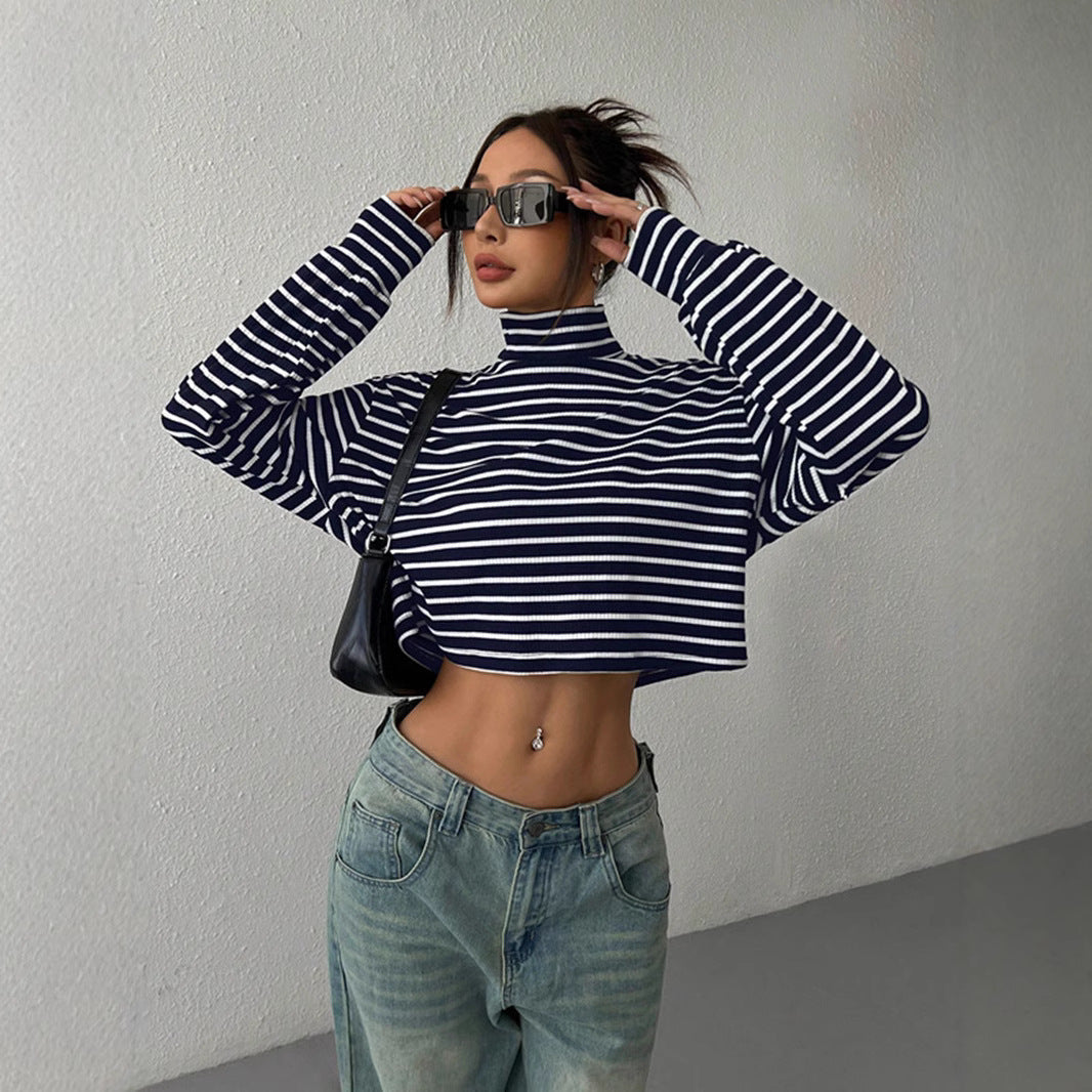 Slim-fit Turtleneck Long-sleeved European And American Top