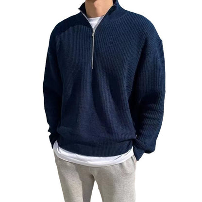 Spring And Autumn Loose Fashion Half Zipper Men&