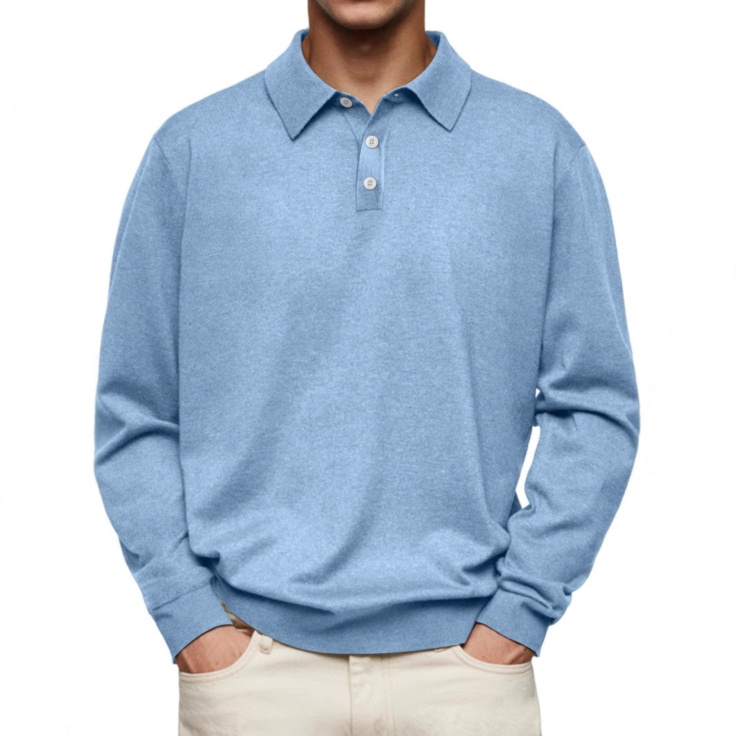 Long Sleeve V-neck Buttons Men&