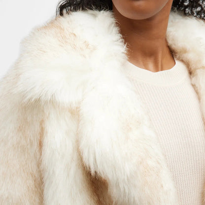 Fashion Loose Lapels Fur Coat Women&