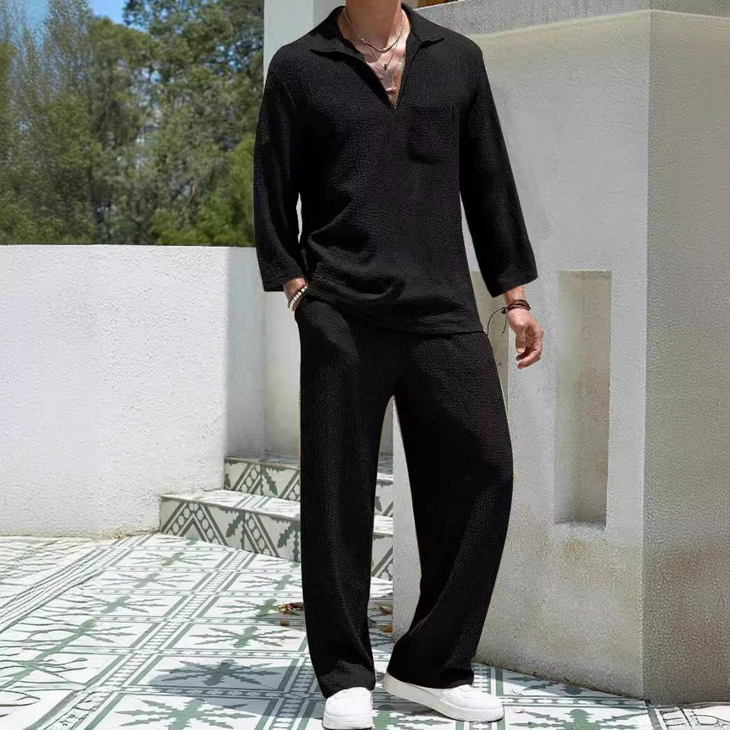 New Casual Shirt Trousers Men&