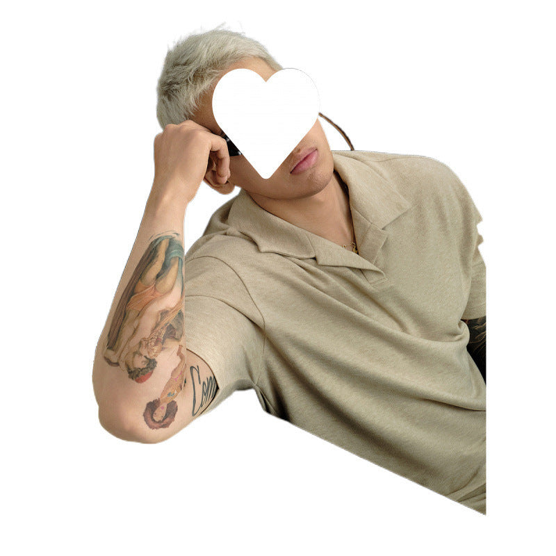 Lapel Short-sleeved T-shirt Men&