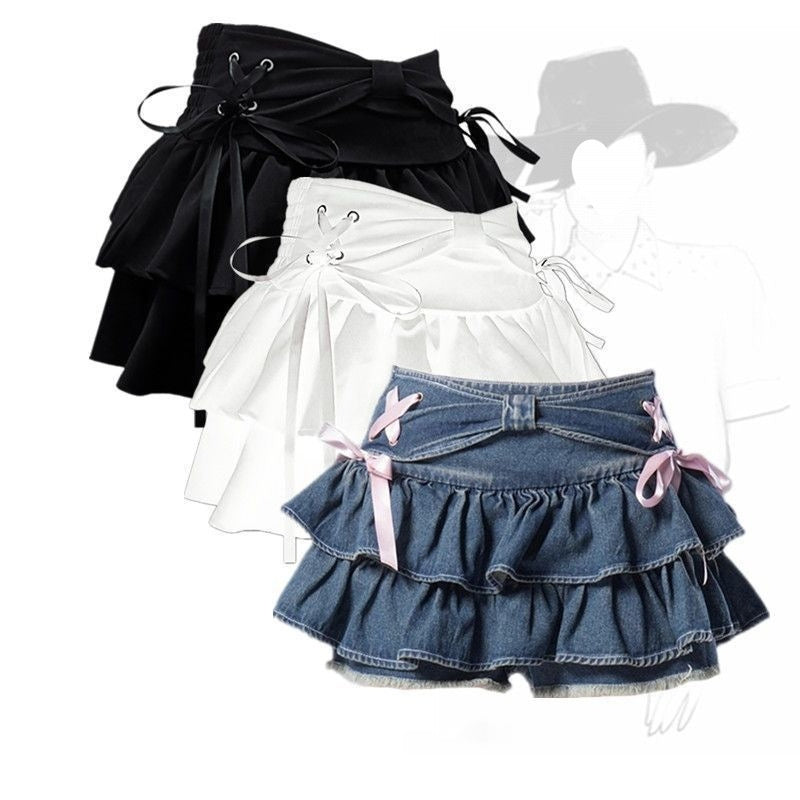 Plump American Retro Hot Girl Denim Skirt