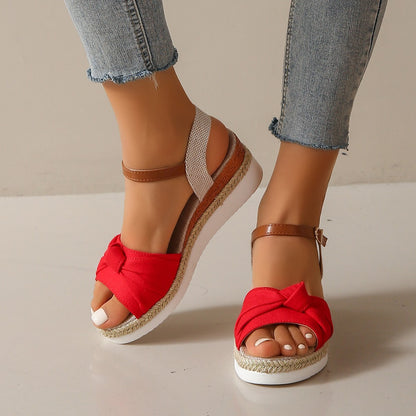 Bowknot Fashion Sandals Fish Mouth Buckle Rope Bottom