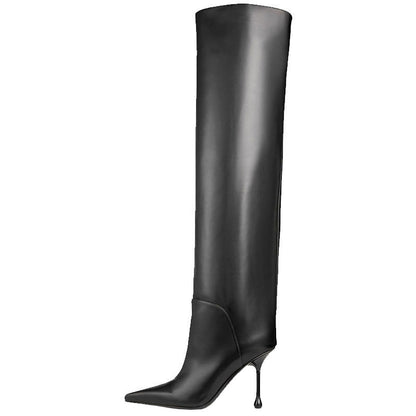 Pointed-toe Stiletto Slip-on Below The Knee Plus Size Straight Women&