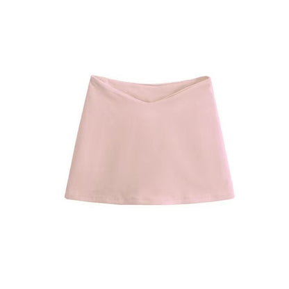 Sweet Hot Girl Design Low V Waist Slim Slimming Mini Skirt