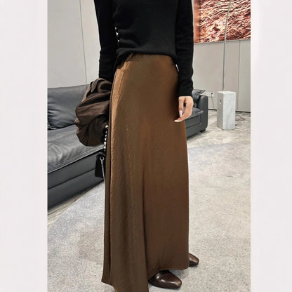 Simple Graceful Draping Acetate Satin Fishtail Skirt For Women
