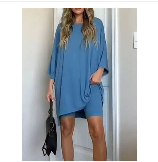 Summer Shorts Suit Fashion Loose Short-sleeved T-shirt And Slim Tight Pants Women&