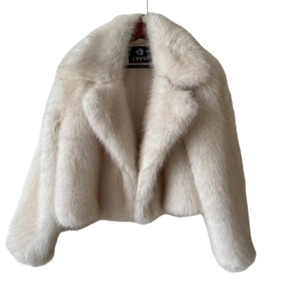 Fashion Loose Lapels Fur Coat Women&