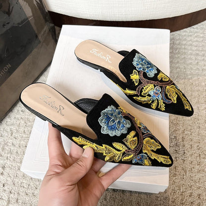 Baotou Embroidered Slippers Women&