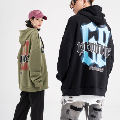Hooded Sweater Letter Print Loose Couple Coat