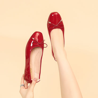 Square Toe Soft Bottom Soft Upper Shoes Women