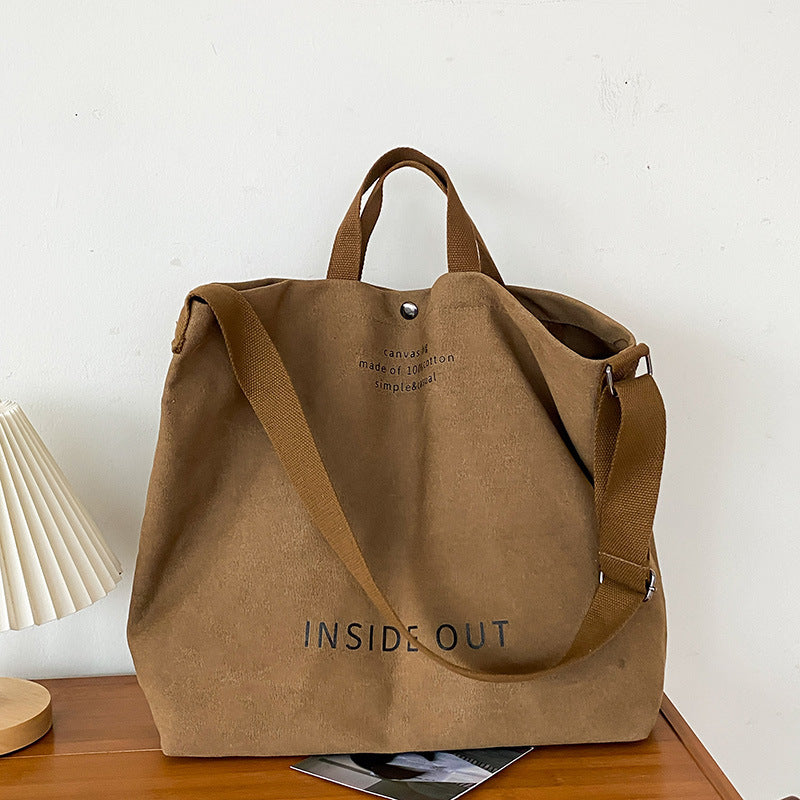 Crossbody Washed Canvas Thickened Handbag