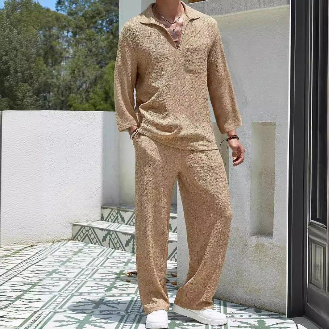 New Casual Shirt Trousers Men&