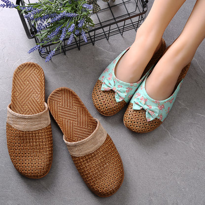 Indoor Non-slip Thick-soled Floor Linen Slippers