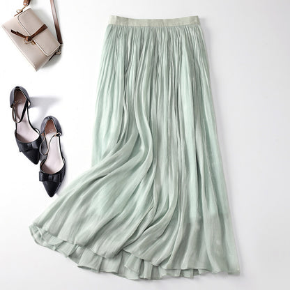 Slim Slimming Mid-length Elegant Pendant Summer Elastic Skirt