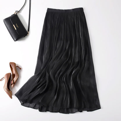 Slim Slimming Mid-length Elegant Pendant Summer Elastic Skirt