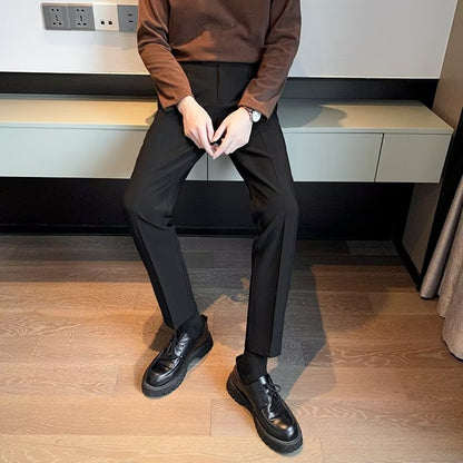 Loose Cropped Pants Draping Wide-leg Suit Pants Men&