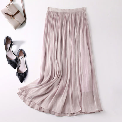 Slim Slimming Mid-length Elegant Pendant Summer Elastic Skirt