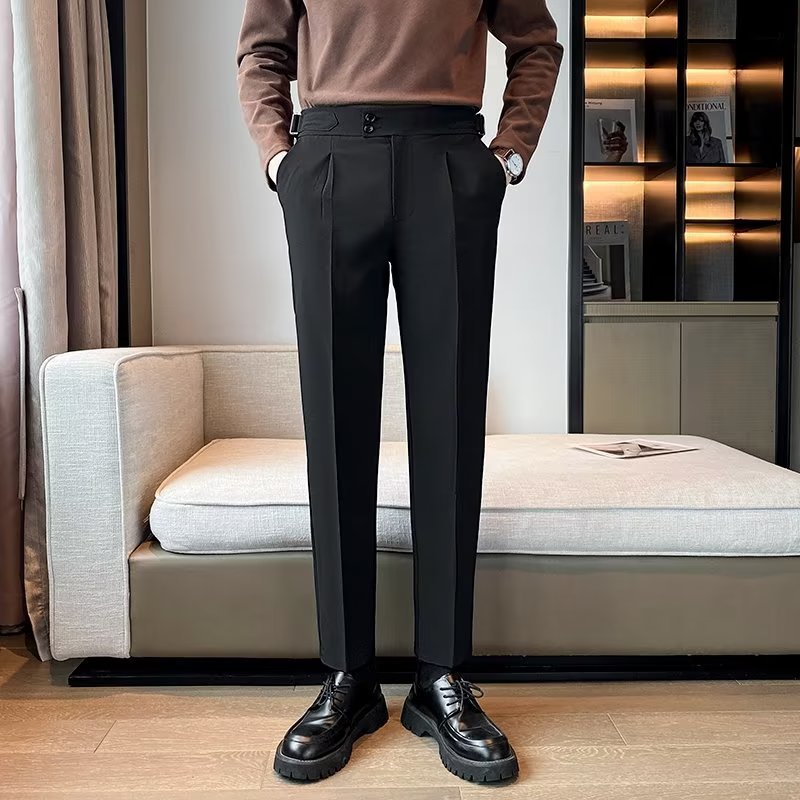Loose Cropped Pants Draping Wide-leg Suit Pants Men&