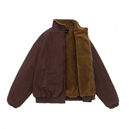 Retro Workwear Stand-up Collar Cotton-padded Clothes Thickened Coat