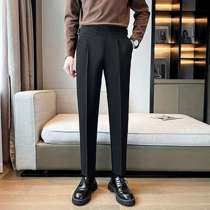 Loose Cropped Pants Draping Wide-leg Suit Pants Men&