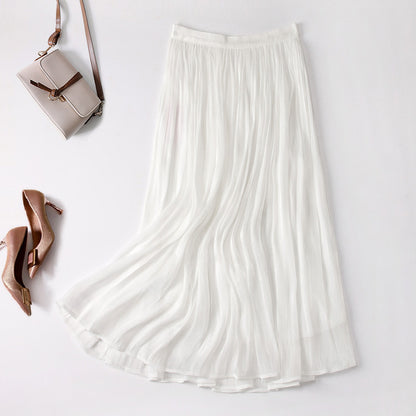 Slim Slimming Mid-length Elegant Pendant Summer Elastic Skirt