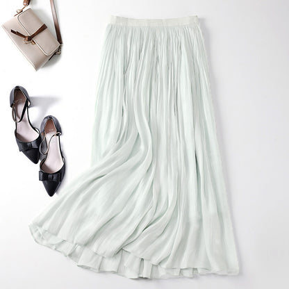 Slim Slimming Mid-length Elegant Pendant Summer Elastic Skirt