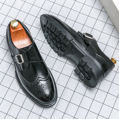Casual British Pointed Toe Business Formal Wear Working Height-increasing Shoes
