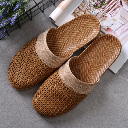Indoor Non-slip Thick-soled Floor Linen Slippers