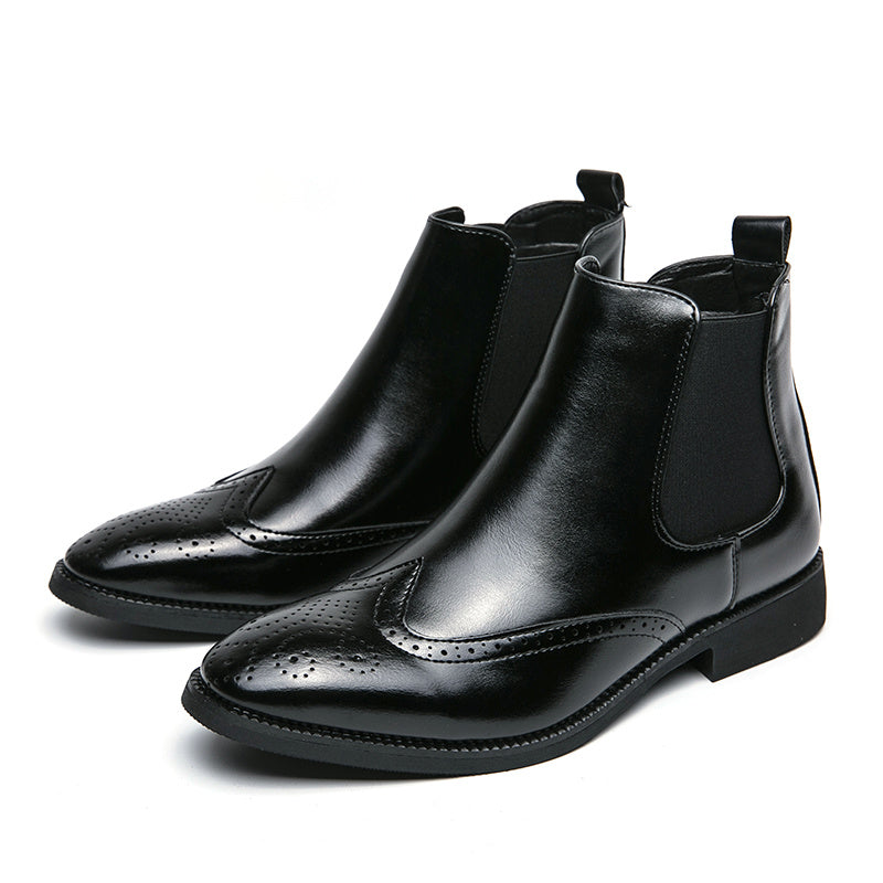 High-top Leather Shoes Men&