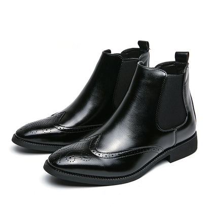 High-top Leather Shoes Men&