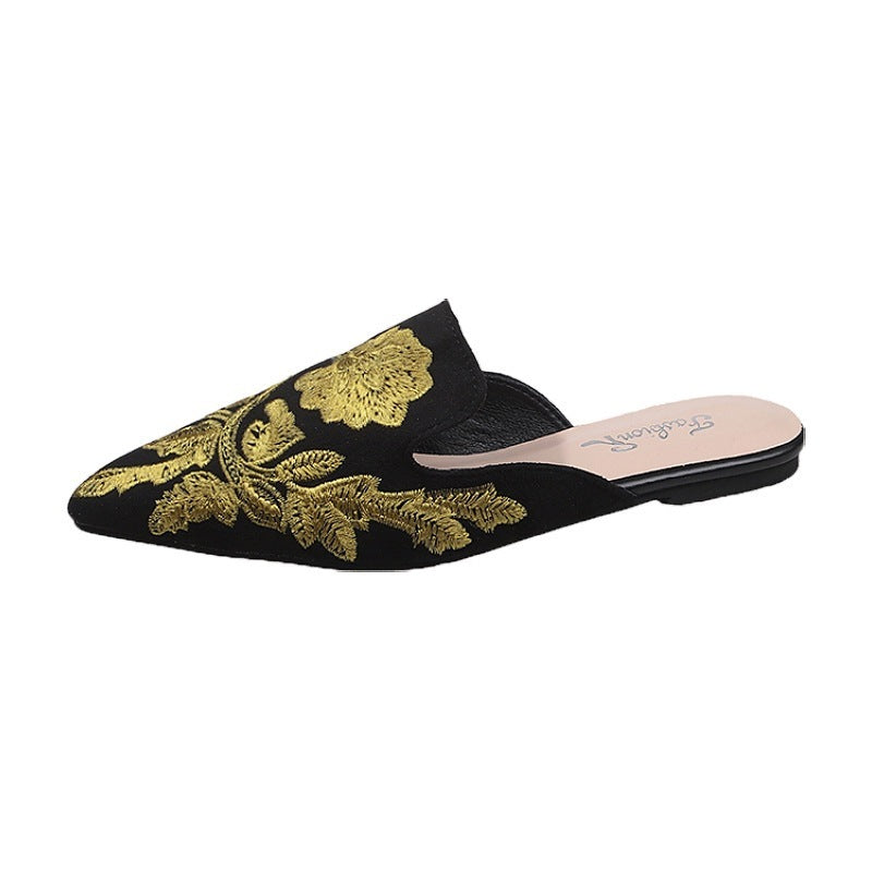 Baotou Embroidered Slippers Women&