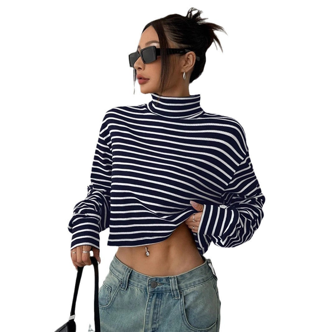 Slim-fit Turtleneck Long-sleeved European And American Top