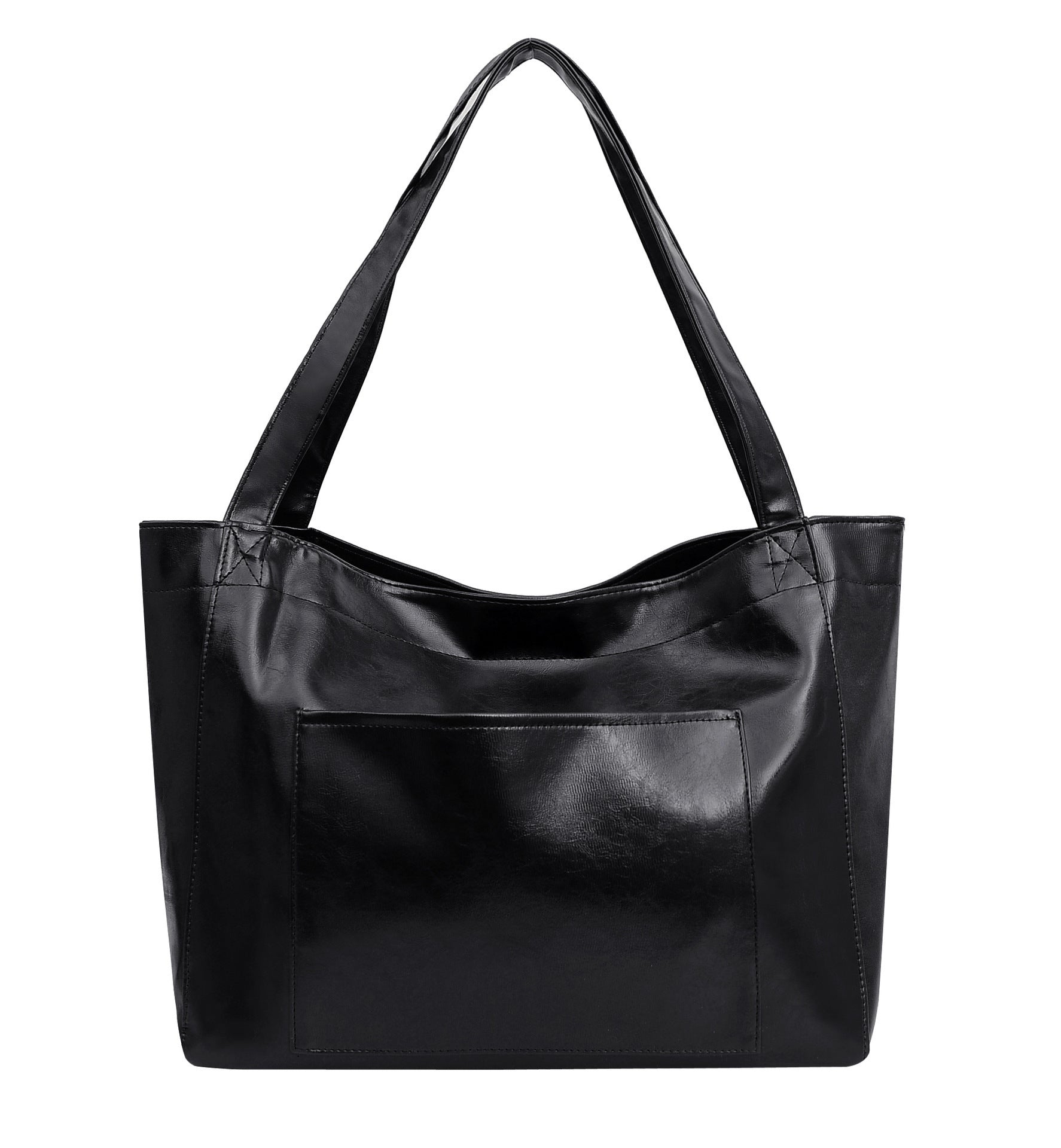 Soft Leather Retro Oil Waxed Leather Large Capacity Shoulder Bag